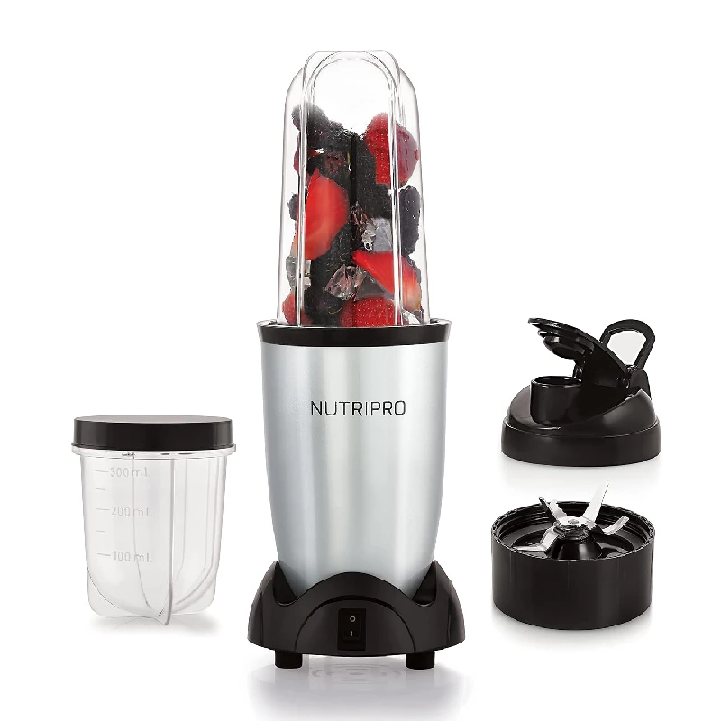 NutriPro Juicer Mixer Grinder - Smoothie Maker 500 Watts Silver, 2 Jars-1.webp